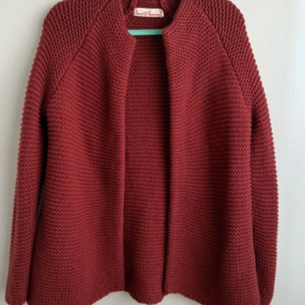Love ❤️ Hanna -Hanna Anderson Chunky Knit Wool Blend Open Front Cardigan